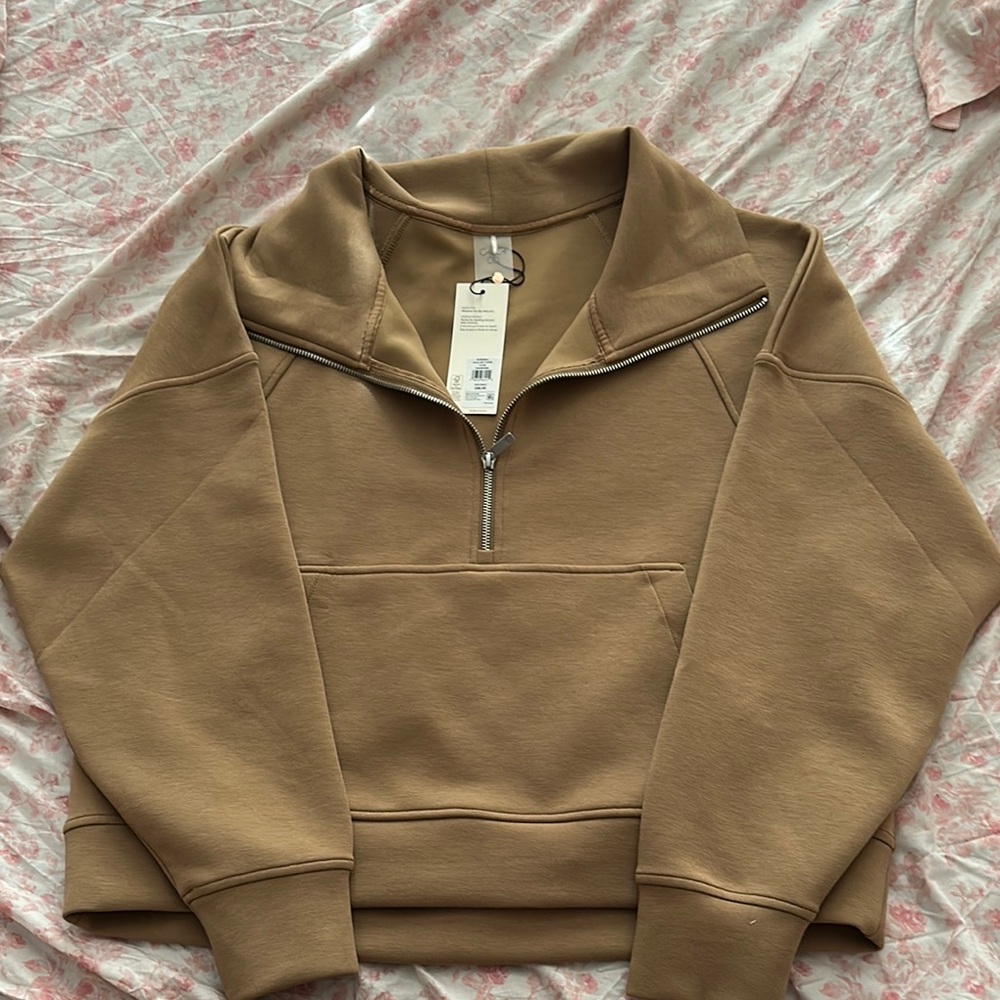 Tan V-Neck Sweater with Cozy Fit